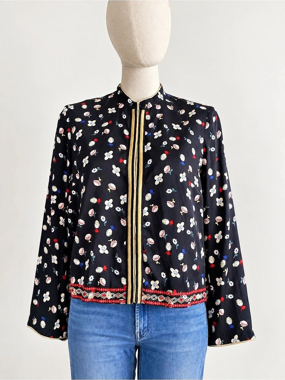 Zadig & Voltaire Vendrix Floral Print Open Front Jacket Blazer. Size 36